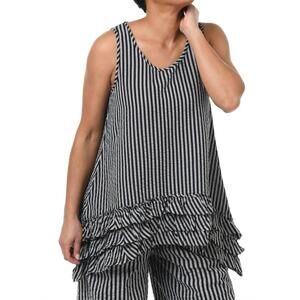 NEW TULIP CLOTHING lily tank in harrison seersucker stripe